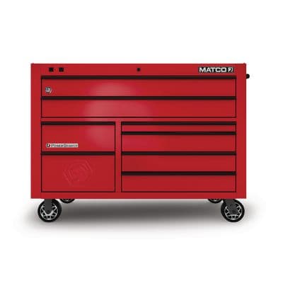 55" x 25" DOUBLE-BAY 2s SERIES TOOLBOX (FIRE RED/BLACK)