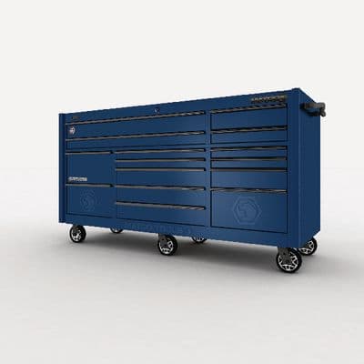 79" x 28" TRIPLE-BAY 4s SERIES TOOLBOX (SAPPHIRE BLUE/BLACK)