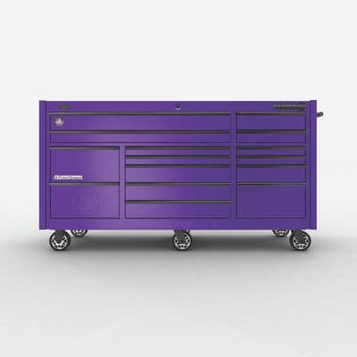 79" x 28" TRIPLE-BAY 4s SERIES TOOLBOX (ELECTRIC PURPLE/BLACK)