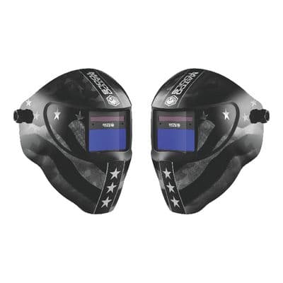 9-13 VARIABLE SHADE AUTO DARKENING WELDING HELMET WITH SUBDUED FLAG