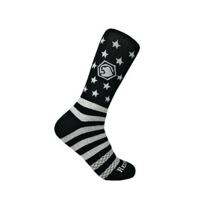 MEN'S REDBACK MATCO BAMBOO CREW SOCKS, USA BLACK/GRAY - 6 PAIRS