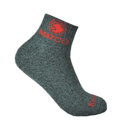 MEN'S REDBACK MATCO BAMBOO QUARTER SOCKS, HEATHER GREY - 6 PAIRS