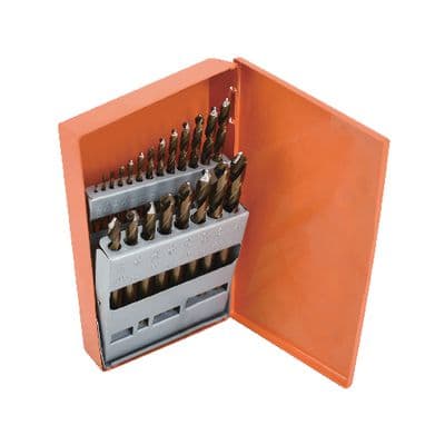 HYPER-STEP COBALT MECHANIC'S LENGTH DRILL BIT SET, 21 PIECE