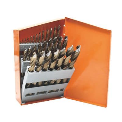 HYPER-STEP COBALT MECHANIC'S LENGTH REDUCED SHANK DRILL BIT SET, 29 PIECE