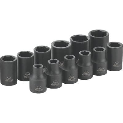 12 PIECE 1/4" DRIVE METRIC 6 POINT ADV MAGNETIC IMPACT SOCKET SET