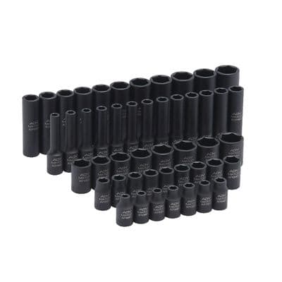 48 PIECE 1/4" DRIVE  METRIC AND SAE 6 POINT ADV STANDARD AND DEEP IMPACT SOCKET SET