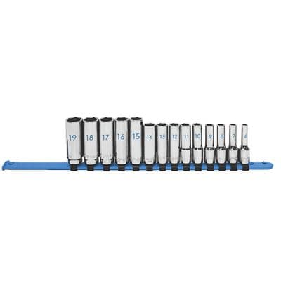 14 PIECE 3/8" DRIVE METRIC 6 POINT DEEP CHROME SOCKET SET