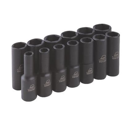 13 PIECE 3/8" DRIVE METRIC MAGNETIC 6 POINT ADV DEEP IMPACT SOCKET SET