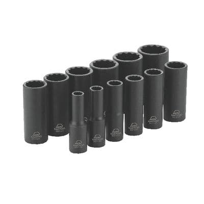 12 PIECE 3/8" DRIVE SAE 12 POINT ADV DEEP IMPACT SOCKET SET