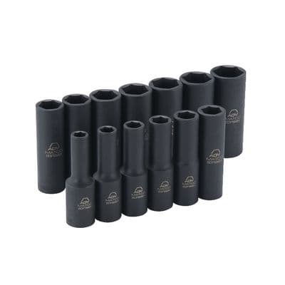 13 PIECE 3/8" DRIVE METRIC 6 POINT ADV DEEP IMPACT SOCKET SET