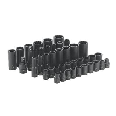 42 PIECE 3/8" DRIVE METRIC AND SAE 12 POINT ADV STANDARD AND DEEP IMPACT SOCKET SET