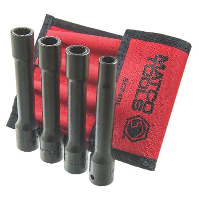 4 PIECE 1/2" DRIVE 12 POINT 5" LONG DRIVE-LINE SOCKET SET