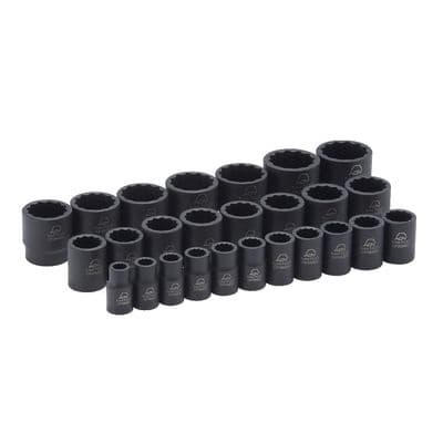 26 PIECE 1/2" DRIVE METRIC 12 POINT ADV IMPACT SOCKET SET