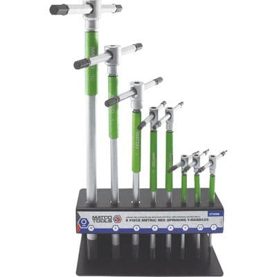 8 PIECE METRIC HEX SPINNING T-HANDLE SET
